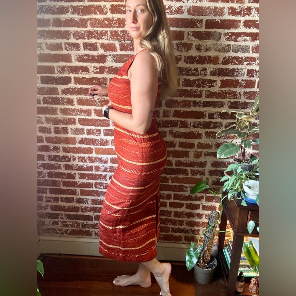 Y2K Jessica Howard linen blend orange dress - tagged: 12 - Picture 4 of 9